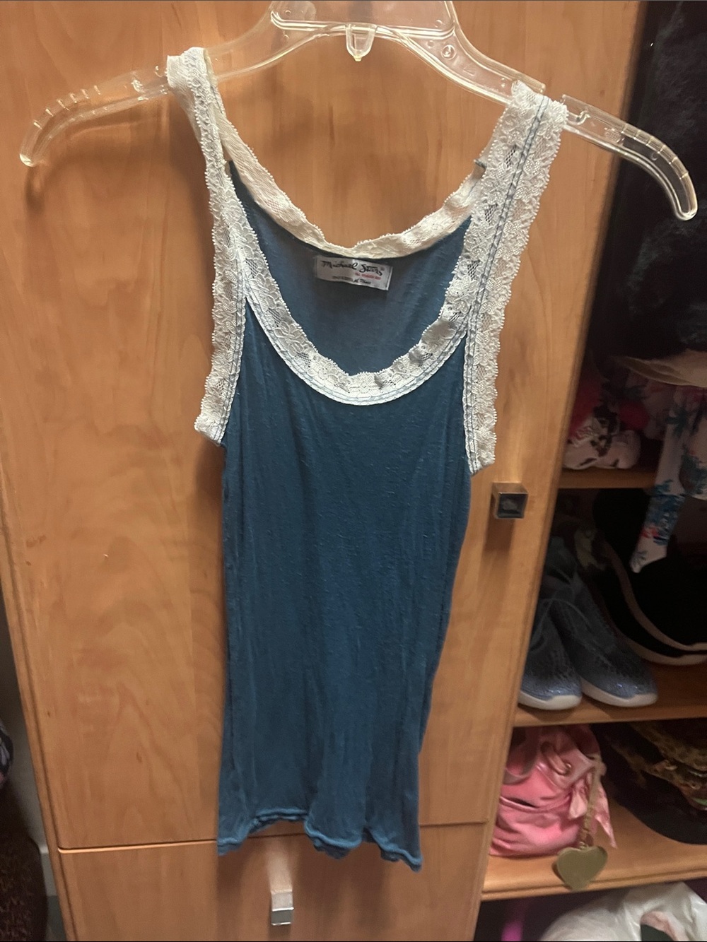 Michael Stars Blue Tank Top it says one size 8 wear a medium top